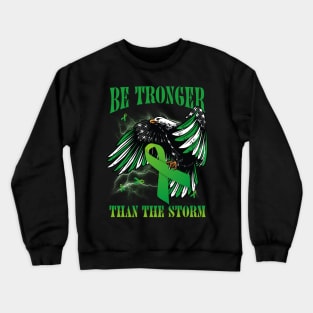 Eagle Be Stronger Than The Storm Mental Health Awareness Ribbon Crewneck Sweatshirt